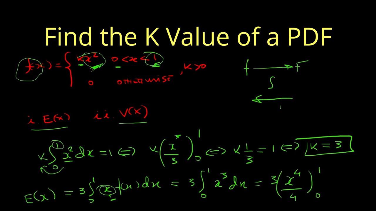 How to find the K value of a PDF function - YouTube