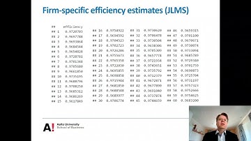 Productivity and Efficiency Analysis Lesson 3C: SFA application