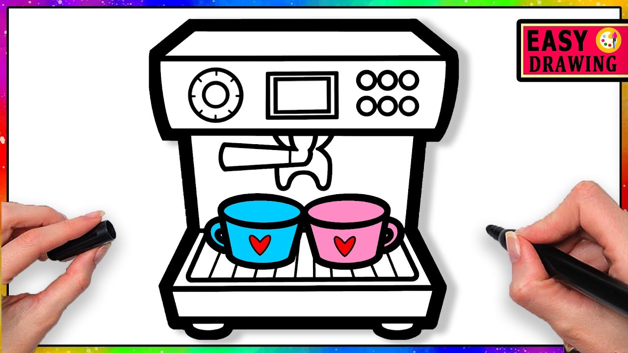COFFEE MAKER Drawing How to Draw COFFEE MAKER EASY for Beginners