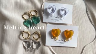 【溶ける💧】手に入れた新作モールド可愛すぎで溶ける♡|Melting heart resin accessory charm.