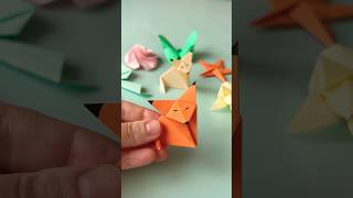 How to make an origami fox in 60 seconds ✨ #origamitutorial #easyorigami #paperfox #diy #cuteanimals