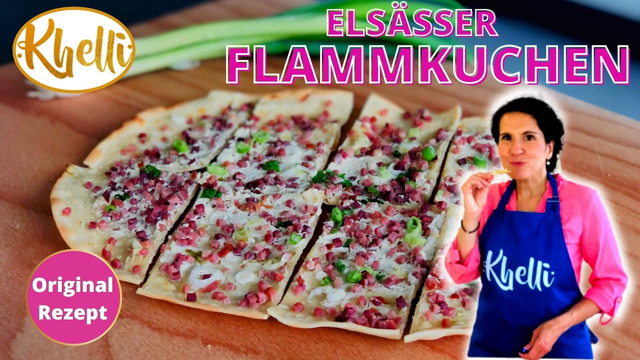 Original Elsässer Flammkuchen / so knusprig und lecker / einfaches Rezept / Khellis Backwelt