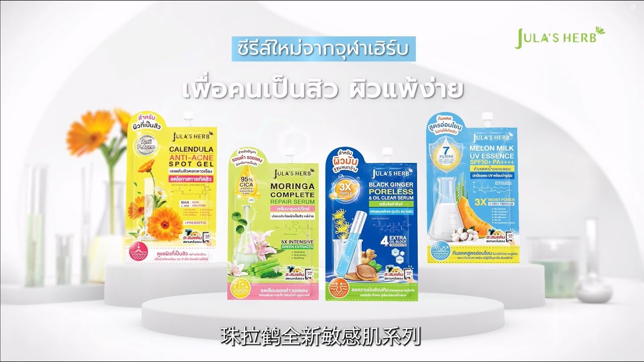 Acne Lab Series🧪 เพื่อคนเป็นสิว ผิวแพ้ง่าย จาก #จุฬาเฮิร์บ💚 (2567 ...