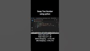Swapping two number using python