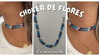 Gargantilla / choker  de flores 💐 en mostacilla / chaquiras PASO A PASO