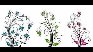 تصميم اشكال وزهور زخرفيه بالاليستريتورillustrator tutorials vector flower