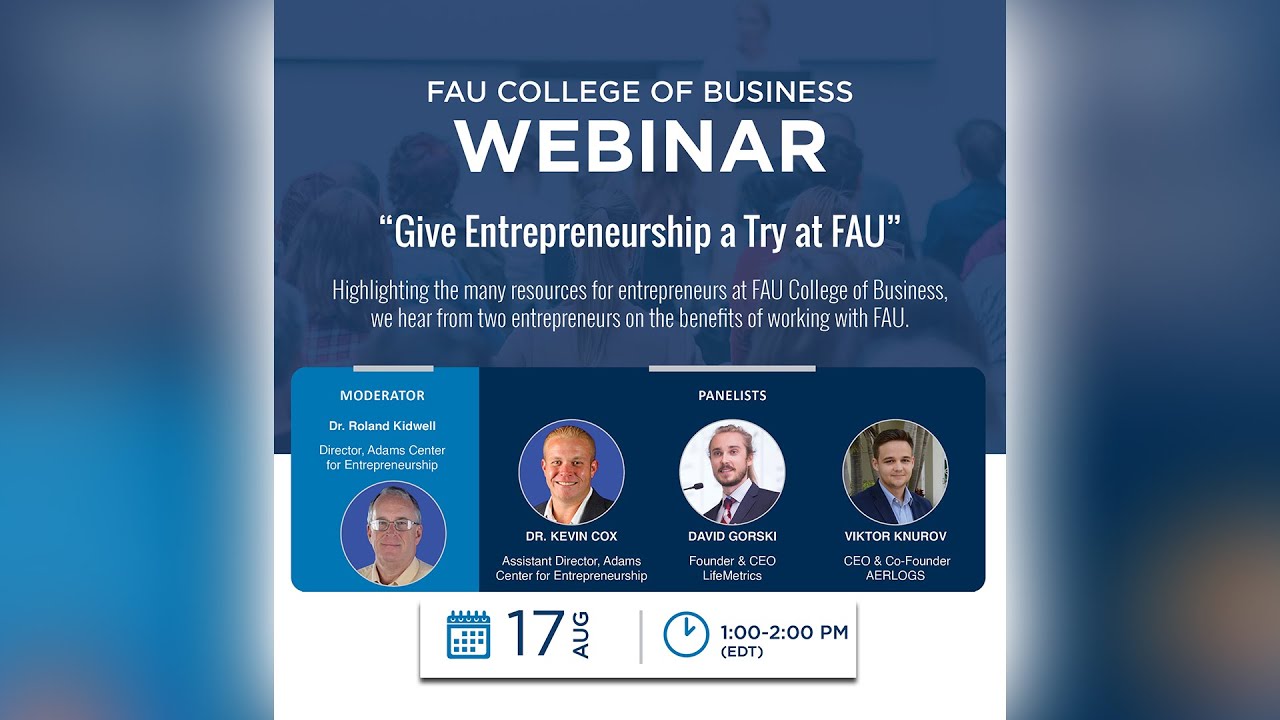 Give Entrepreneurship a Try at FAU - YouTube
