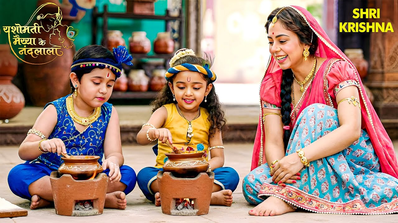 यशोदा माँ ने सिखाया कान्हा और बलराम को खाना बनाना | Best Of Yashomati Maiya Ke Nandlala