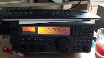 Voice of America 15120 kHz Shortwave on sloper antenna VS W6LVP magnetic loop antenna