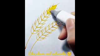 Is it easy ? 🌾|Easy wheat drawing|#shorts #wheat #viral #satisfying #drawinghacks |