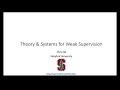 Theory and Systems for Weak Supervision (WWW 2020 BIG)