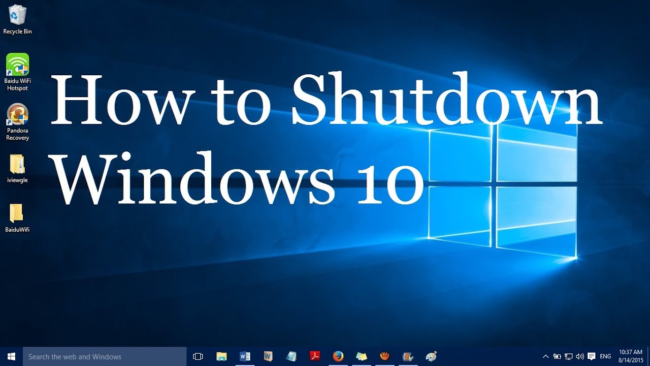 How to shutdown windows 10 - YouTube