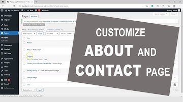 Edit About and Contact Page of Wordpress