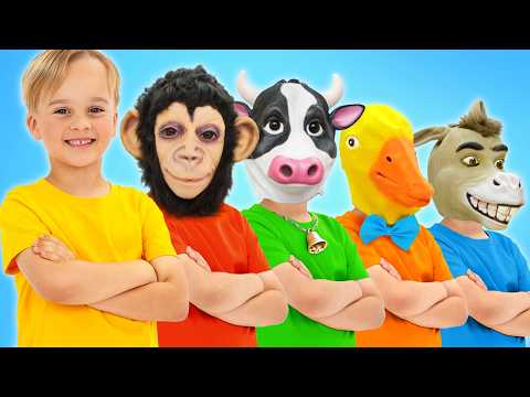 خمسة أطفال يلعبون الغميضة مع عمهم - قصص أطفال مضحكة مع كريس