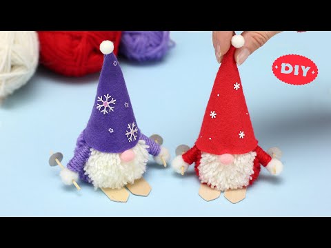 Easy and simple! 🎅 🎿 How to make adorable skiing gnomes for Christmas! ❄️🎄