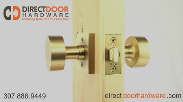 Emtek Modern Round Knob with Square Rosette in Satin Brass