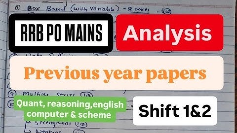 RRB PO previous MAINS year paper analysis #RRBPO #mains #BANKINGBOOK1