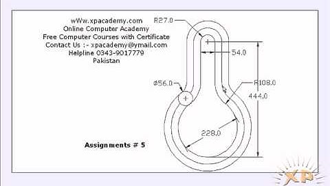 Assignments 5 in AutoCAD Urdu Tutorials wWw.xpacademy.com