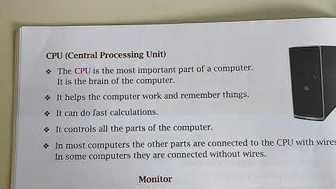 STD 2nd Computer Ch-3 Parts of a Computer Part-1