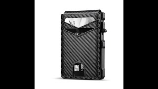 Tarjetero Minimalista Cartera Hombres RFID Premium Money Clip Slim Bifold Wallet Men