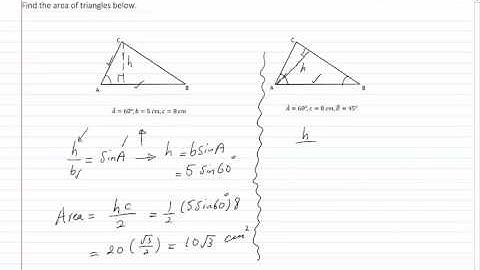 Area of triangles given SAS and ASA