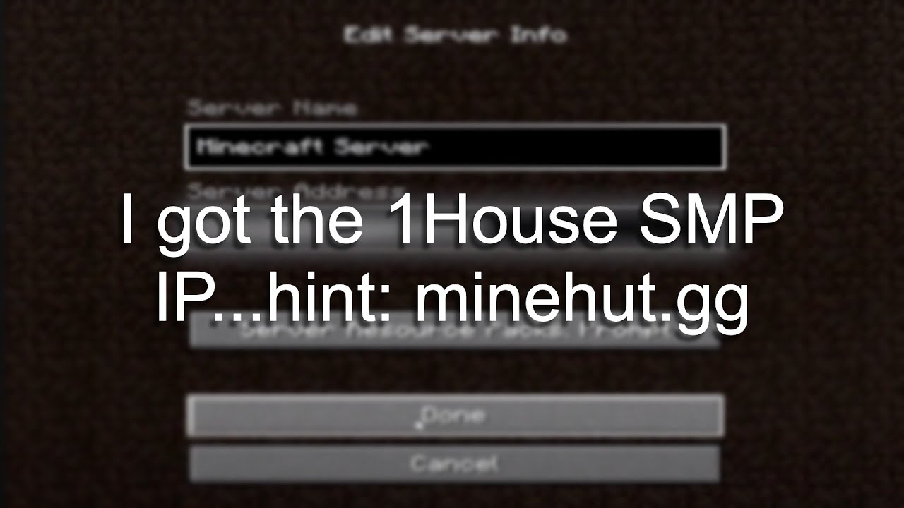 How I Got The 1house Smp Ip Address Youtube