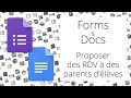 Google forms et google docs  proposer des rdv  des parents dlves