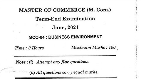 MCO-04 / MCO 04 : Business Environment (IGNOU)- 2021
