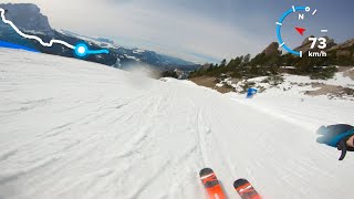 the legendary 8: "la Cir" , old female world cup piste, very warm day, soft snow, POV 4K