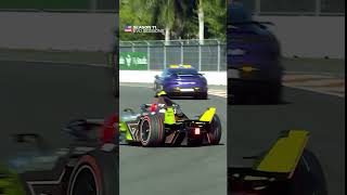 Mr Beast CRASHED our Formula E car 😬 | #FormulaE #Shorts