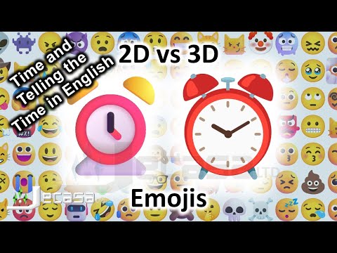 Emoji Meanings, 2D vs 3D Emojis, Part 28 - Time and Telling the Time in English | English Vocabulary