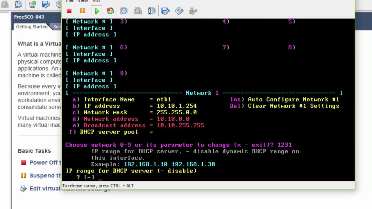 freesco router vmware