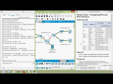 Packet Tracer - Configuring IPv4 and IPv6 Interfaces