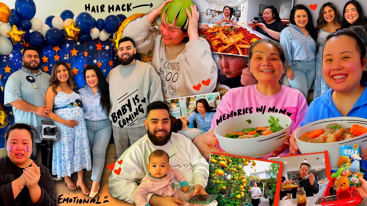 VLOG: celebrating new baby, an emotional cry, living at mom's house, cooking w/ mom, shopping, food!