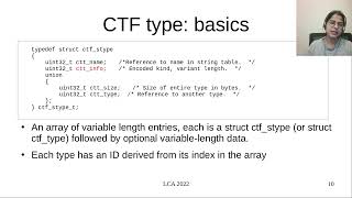 "Compact C Type Format in the GNU Toolchain" - Indu Bhagat, Nick Alcock (LCA 2022 Online)