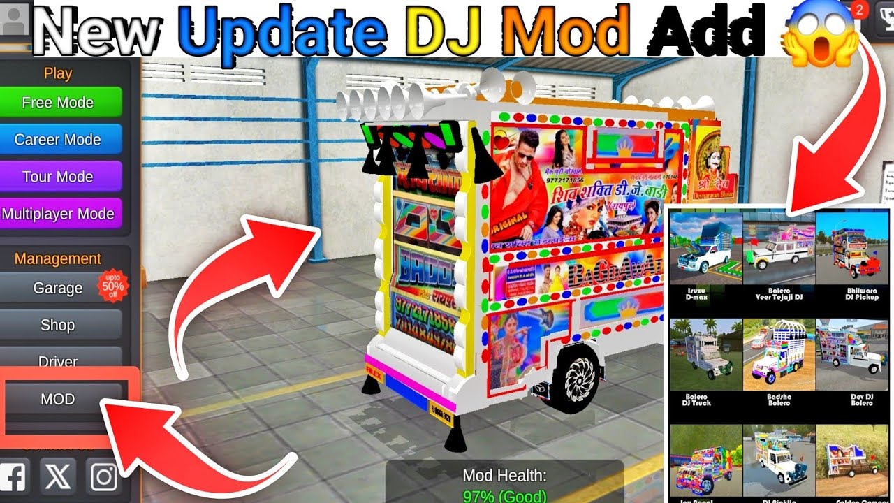 How To DJ Mod New update, , DJ Mod Add Kese ker ,, Bus Simulator indonesia me DJ Add 😱