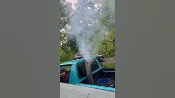 Cold starting the rabbit truck. #notevencoldout #rollincoal #coldstart #static #lowlife #diesel