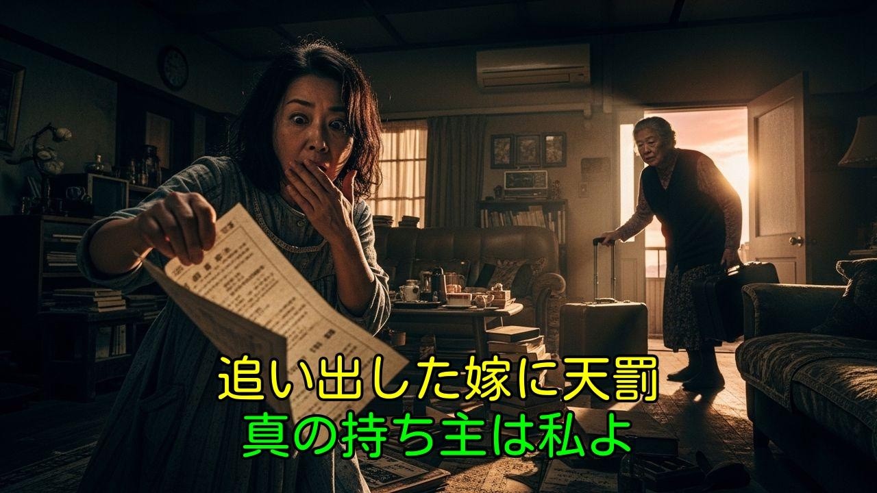 「追い出した姑の家」権利書を見た嫁の絶望。明日からホームレスはあんたよ
