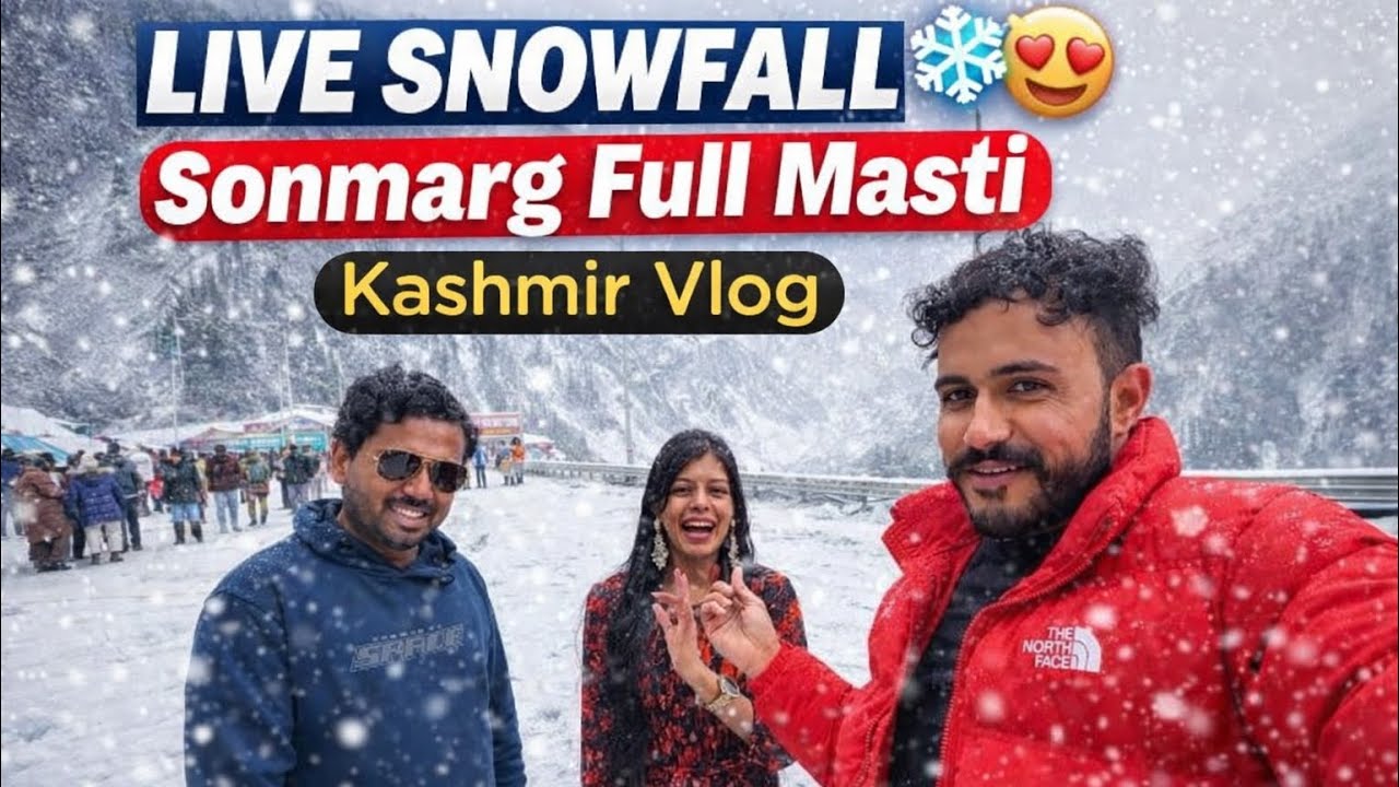 Kashmir Sonmarg Live Snowfall ❄️😍 | Full Masti With Friends | Sonmarg Travel Vlog