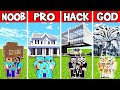 HIGH TECH HOUSE BUILD CHALLENGE - NOOB vs PRO vs HACKER vs GOD in Minecraft