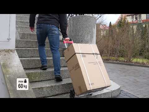 Візок складаний до 60 кг 2-колісний для драбин YATO 41.3х41.4х100см, видео 1