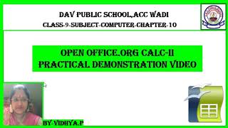 OPEN OFFICE.ORG CALC -II - PRACTICAL DEMONSTRATION VIDEO -SIMPLE EDUCATION FOR BEGINNERS