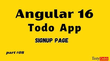 Angular 16 Todo Application from scratch | Signup page in angular