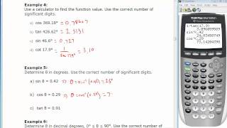 Trigonometry Using A Calculator (video lessons, examples and solutions)