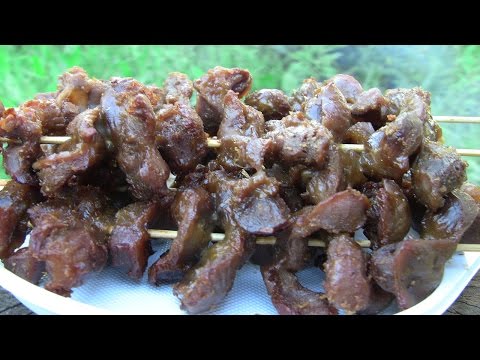 Куриные желудочки по-филиппински | Куриные пупки барбекю