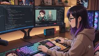 Anime programmer desk setup dual