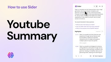 9-2 Tools: Youtube Summary - Sider