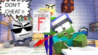 Monster School : CHEATING ON TEST CHALLENGE - Minecraft Animation