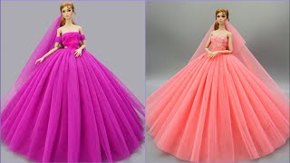 Barbie elbise yapımı | DIY | Dikişsiz kendin yap ~ 5 dakikada hallet / Barbie izle