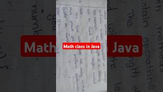 math class in Java #Java  #java interview questions #shorts